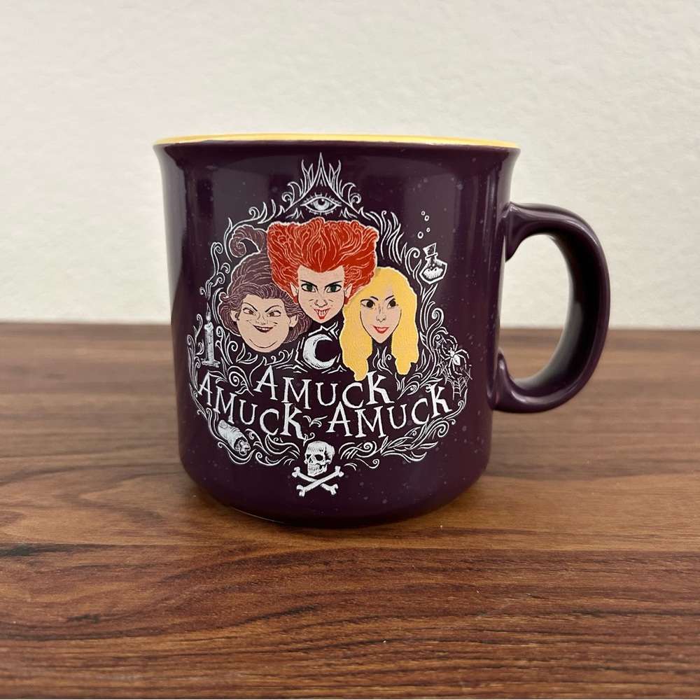 🔻🔻🔻sale Disney Hocus Pocus Amuck Amuck Amuck Sanderson Sisters 20 Oz Purple Mug.
